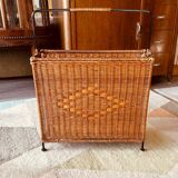 Very rare debut 20th century rattan caning and wrought iron legs.