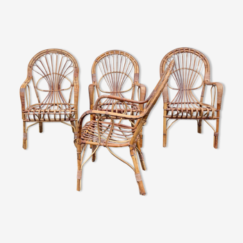 Set of wicker armchairs
