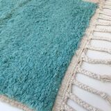 Moroccan Berber carpet Boujaad ecru with colorful flats 273x206cm