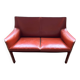 Cognac CAB Cassina 2-seater leather sofa