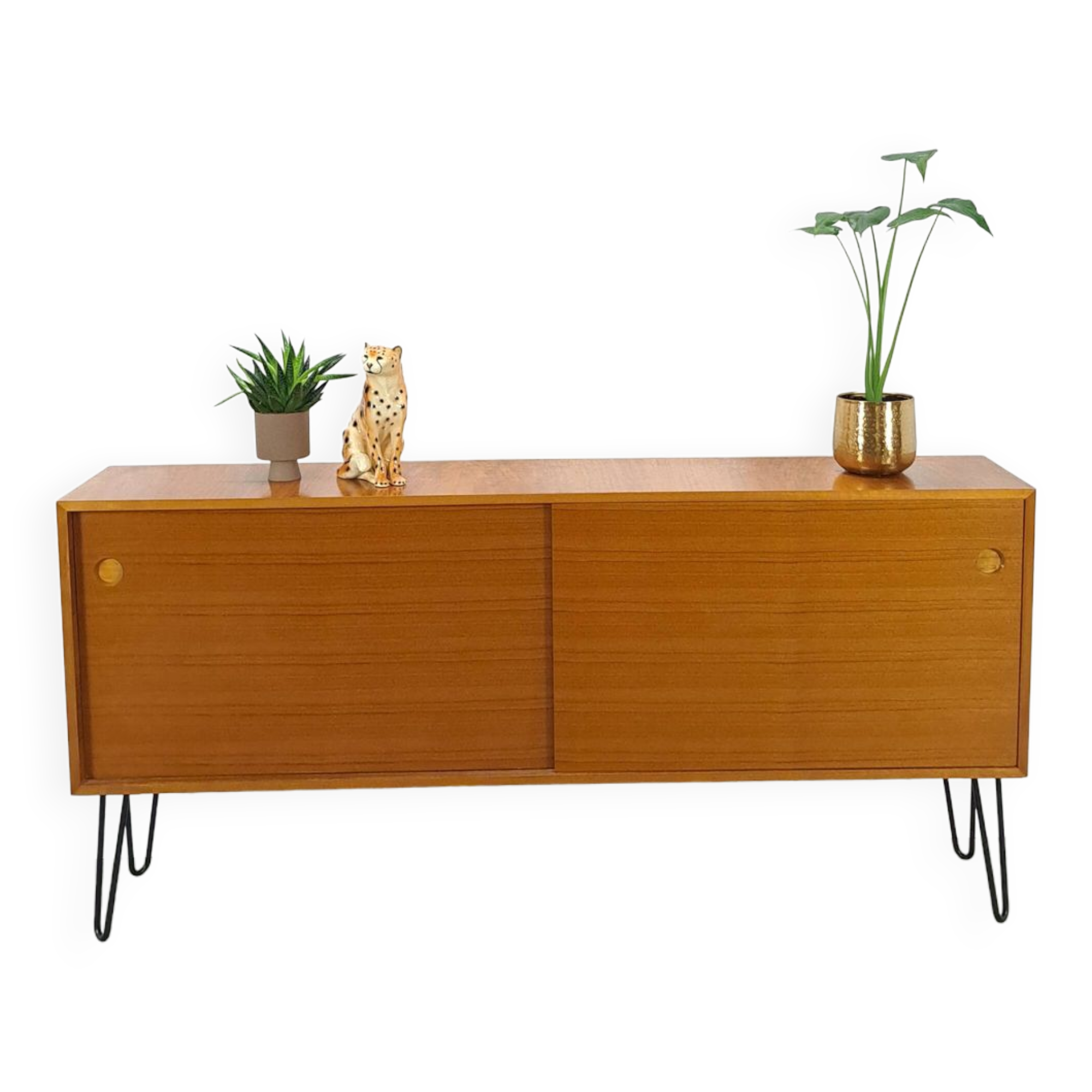Dressoir vintage en teck en épingle à cheveux