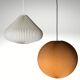 Space age cocoon plisse pendant lamps, 1960s