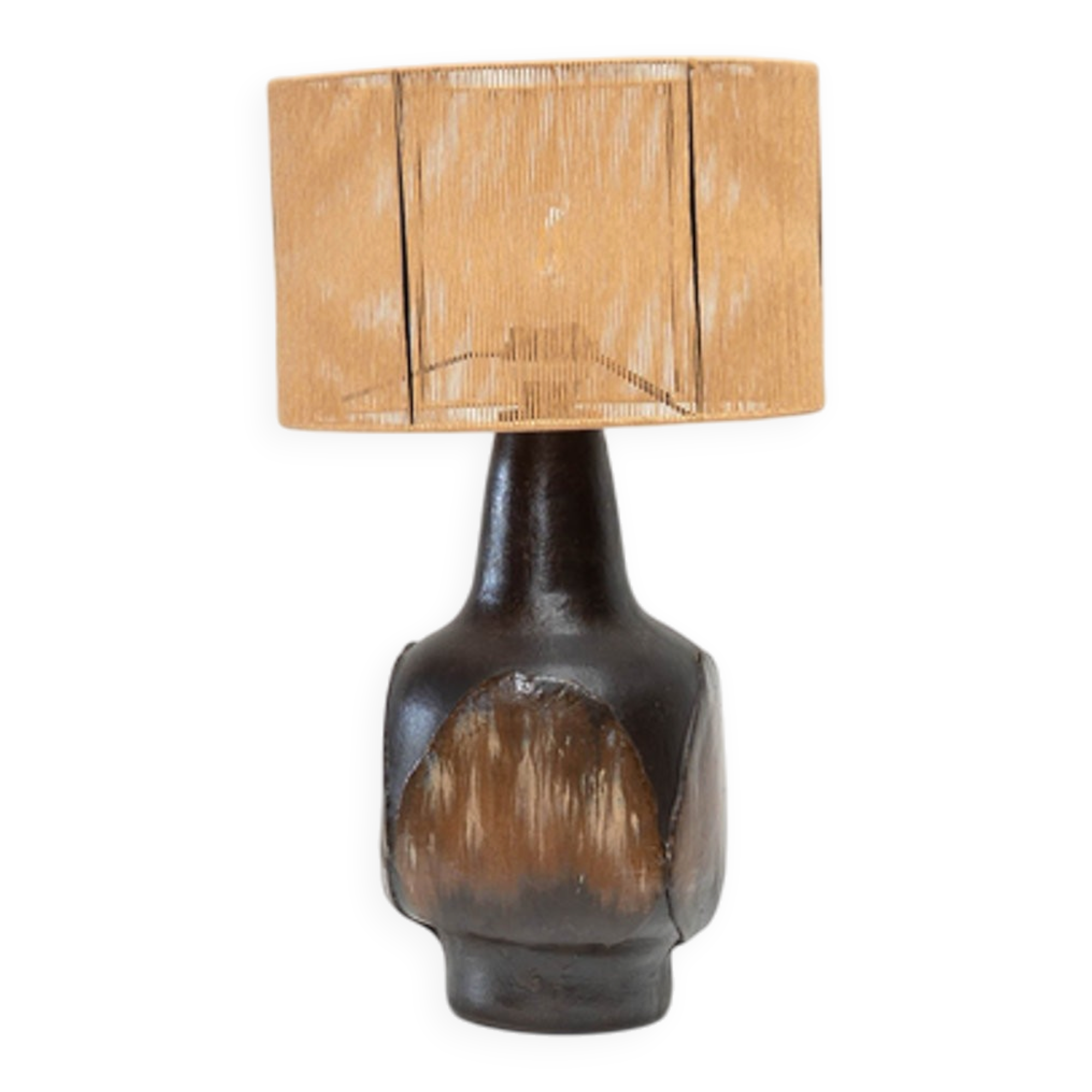 1970s dark glazed ceramic Danish lamp
