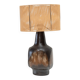 1970s dark glazed ceramic Danish lamp