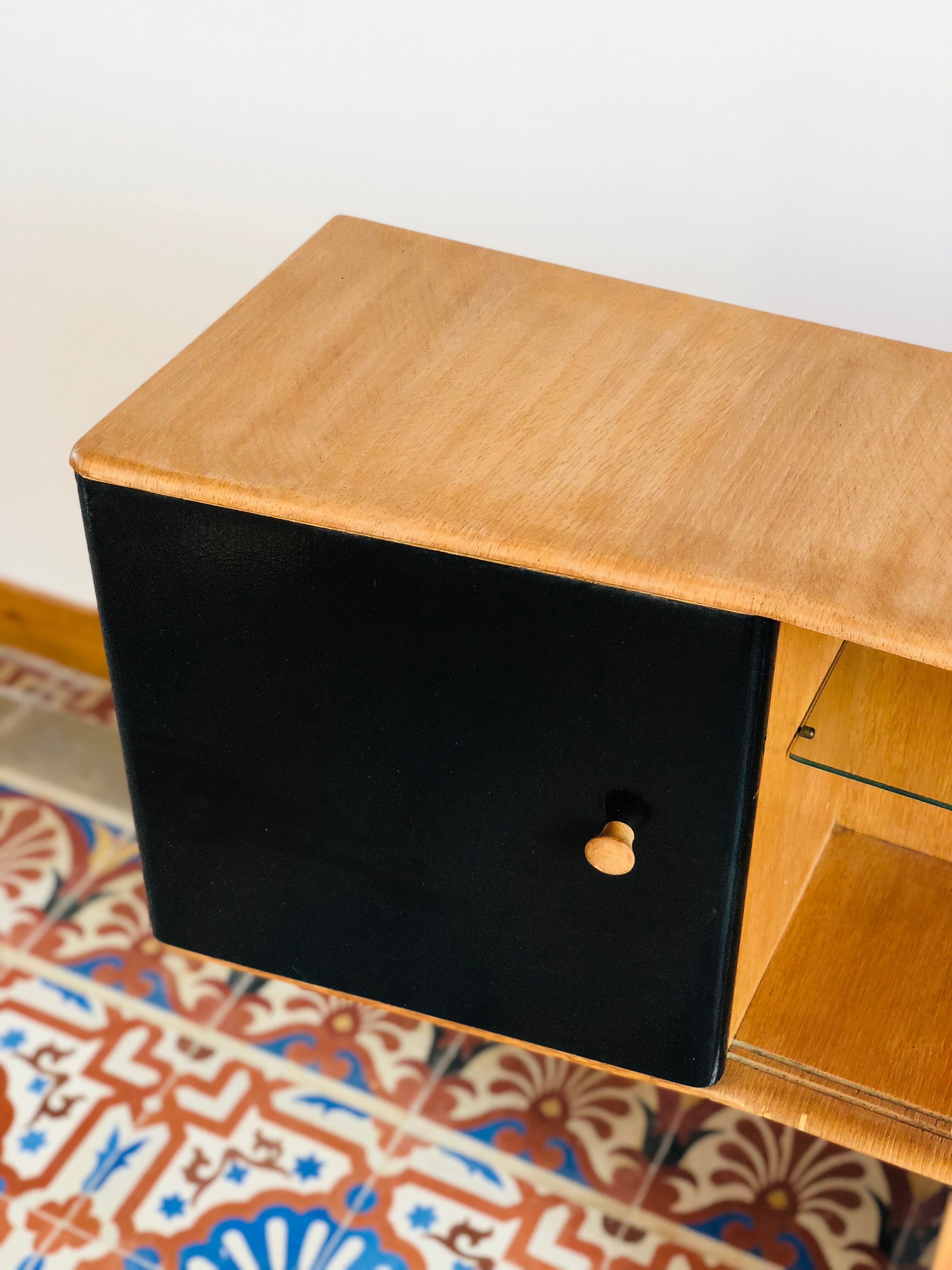 Oak wall hanging sideboard 1960