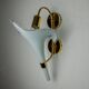 White fleur-de-lys wall lamp, murano glass, Italy, 1970