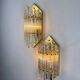 Pair of Venini wall lights, Murano cut glass, circa 1970s, Italy