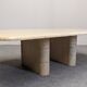 Table basse minimaliste en travertin, Italie vers 1970