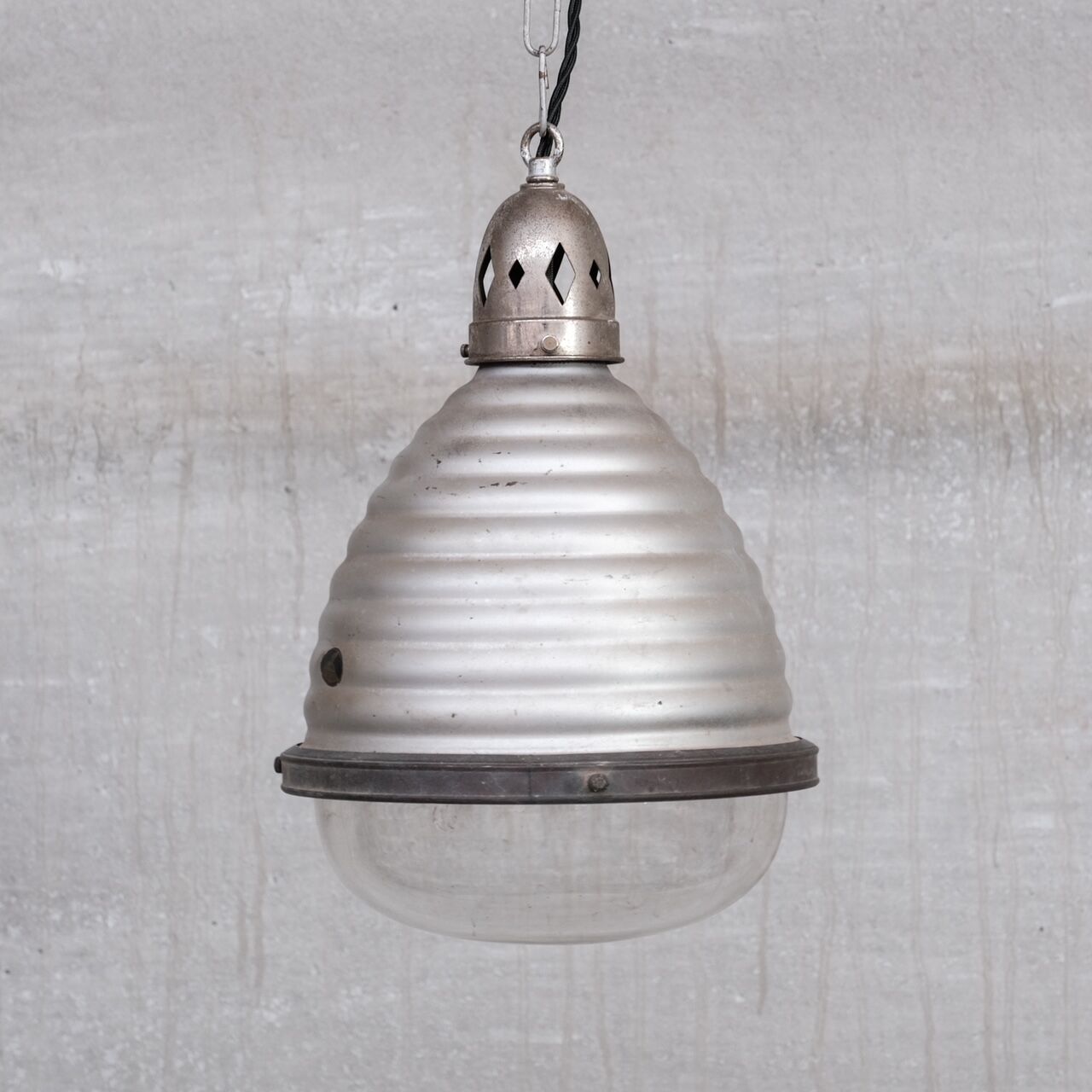 Antique mercury glass two tone pendant light