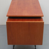 1950s hairpin desk in teak from Netherlands