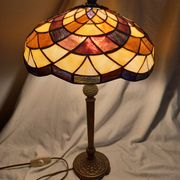 Art Deco style Tiffany lamp, multicolored glass paste lampshade