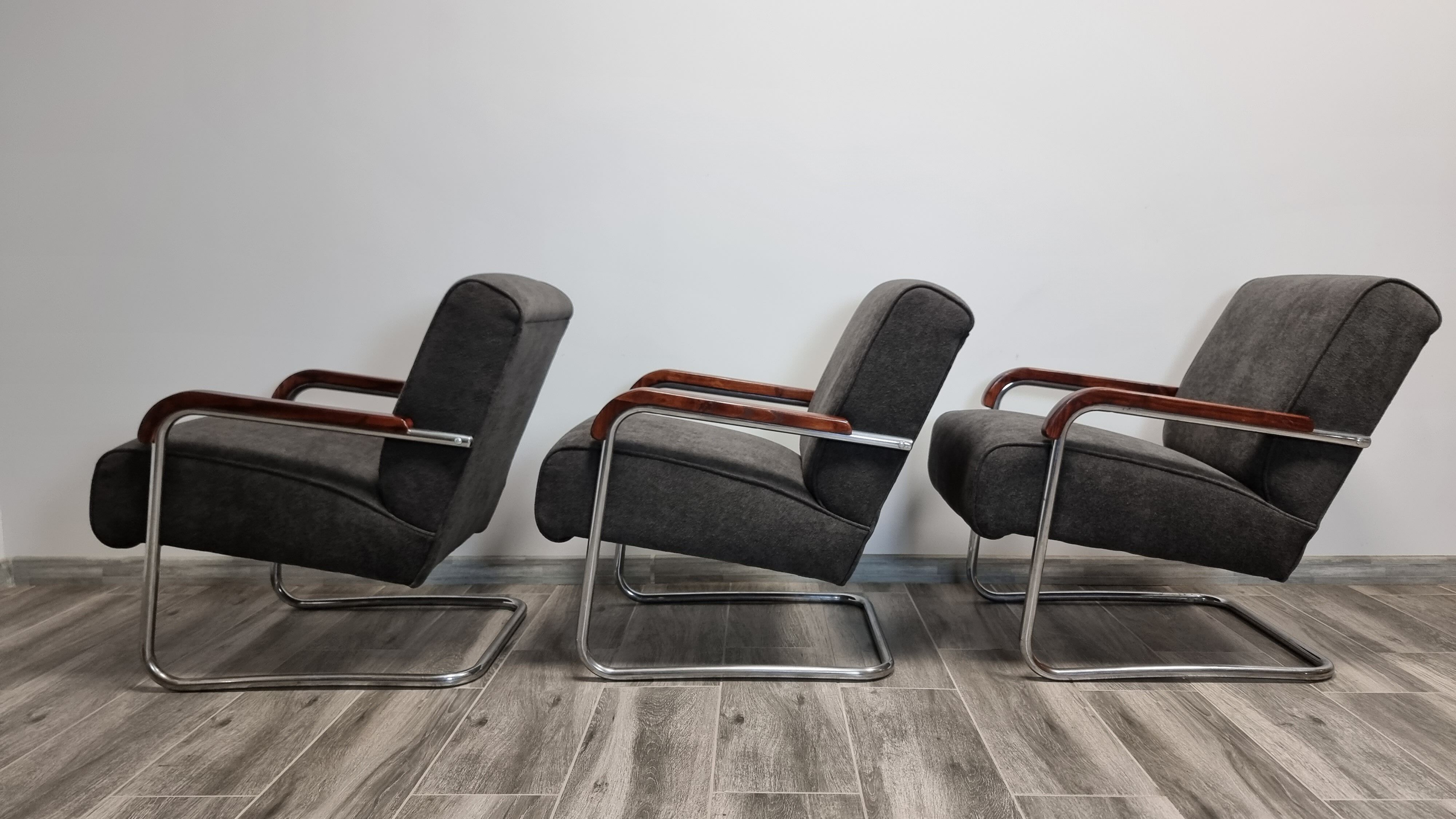 Tubular Armchairs by Anton Lorenz for Ton