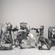Groupe sculptural « D'après Picasso » en métal, hommage à Guernica, fin du XXe siècle