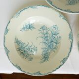 3 vintage ironstone soup plates from L&G, Oeillets model 220524
