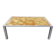 Large vintage coffee table in chrome metal, yellow onyx stone and resin from the 70s