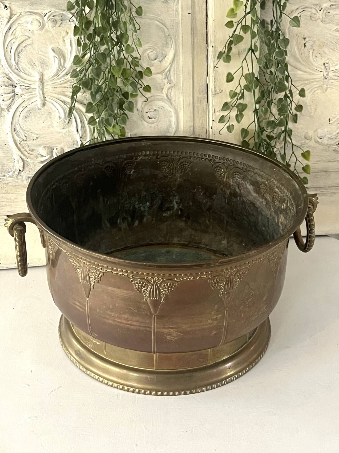 Ice Bucket, French Brass & Copper Champagne Vasque