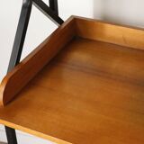 Vintage desk with modular bookcase in wood and metal, 1960