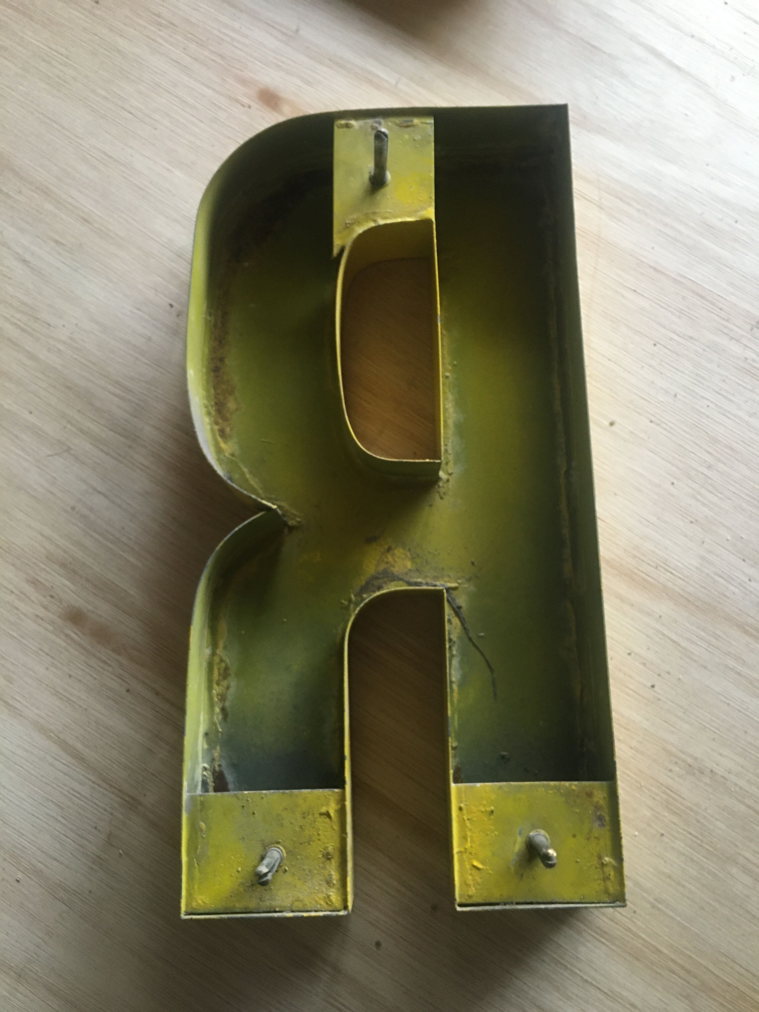 Industrial vintage letter in zinc