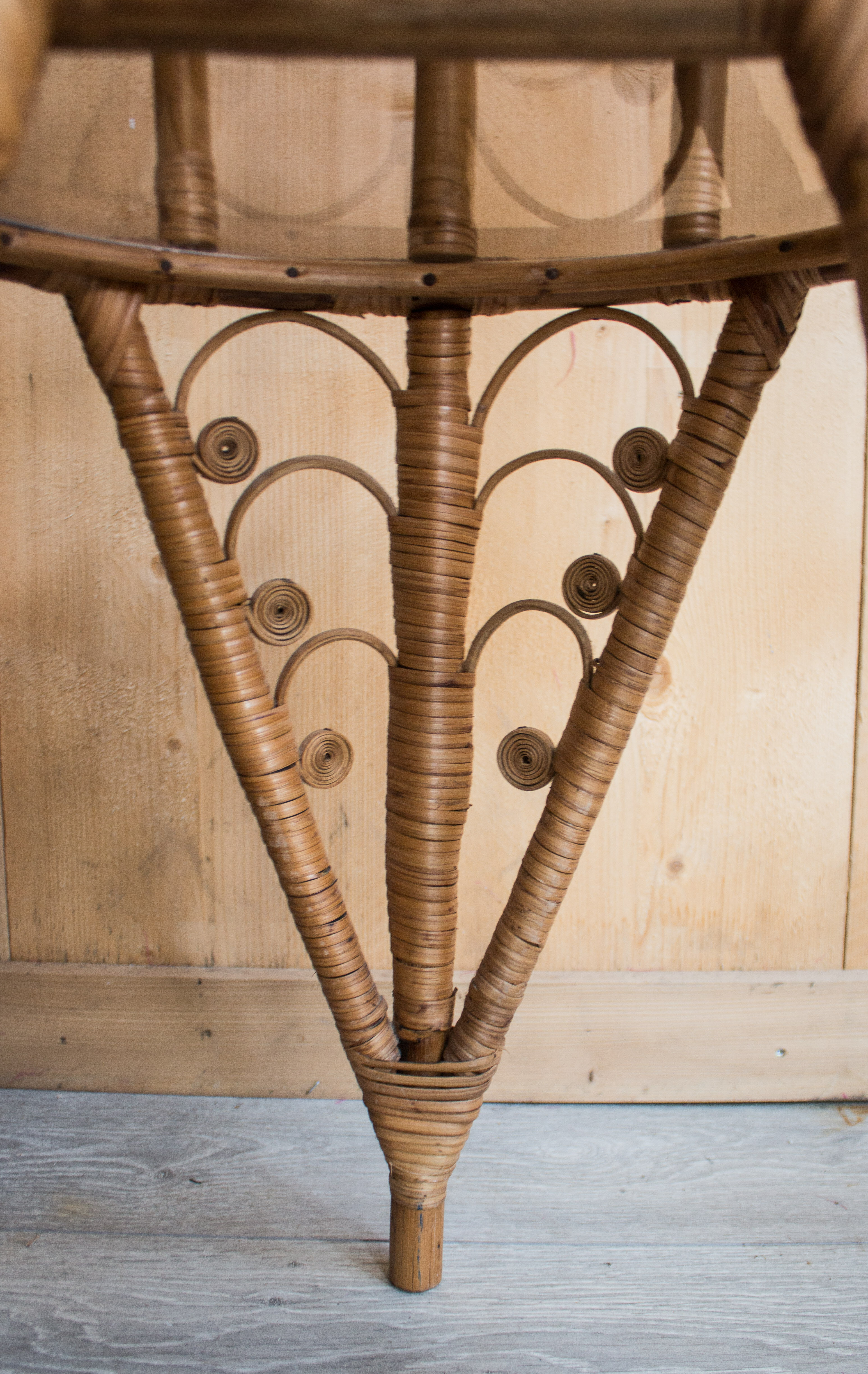 Pair of rattan bedside tables 1960