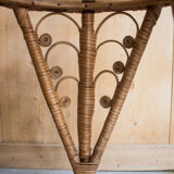 Paire de table de chevets en rotin 1960