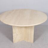 Italian travertine dining table, 1970s