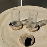Set of 3 fossilized wood coasters (clear)