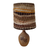 Sandstone lamp, wool lampshade, 50s/60s