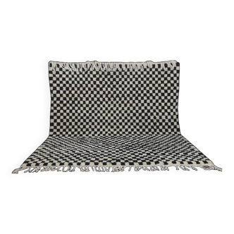 Tapis motif damiers en laine