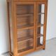 glass library natural solid wood