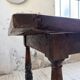 19th-century castle table, carved solid oak, 190cm.