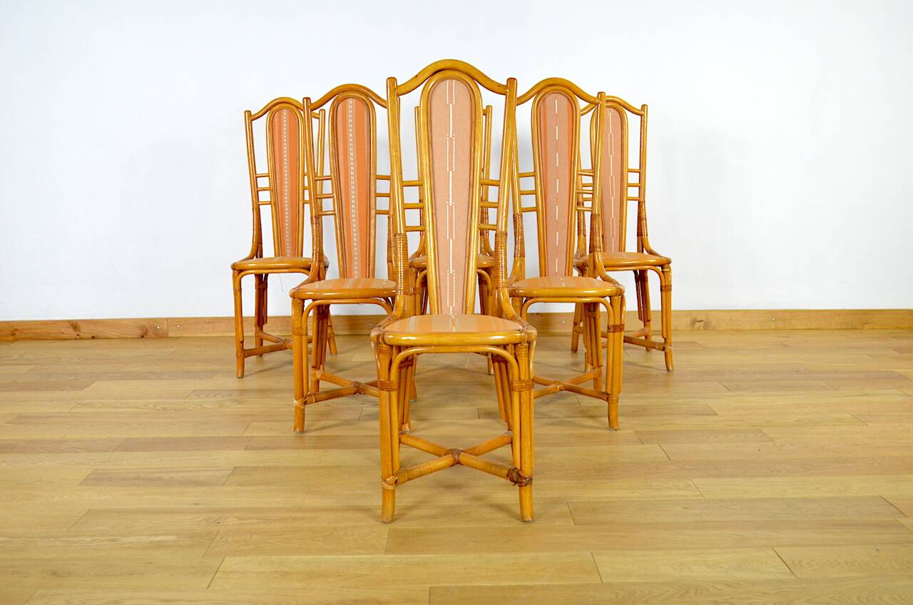 6 Vintage Bamboo & Rattan Chairs from the 1970s / 1980s