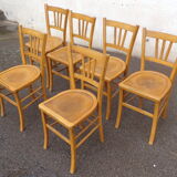 6 varnished bistro chairs