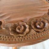 Vintage carved wood side table, Indonesia