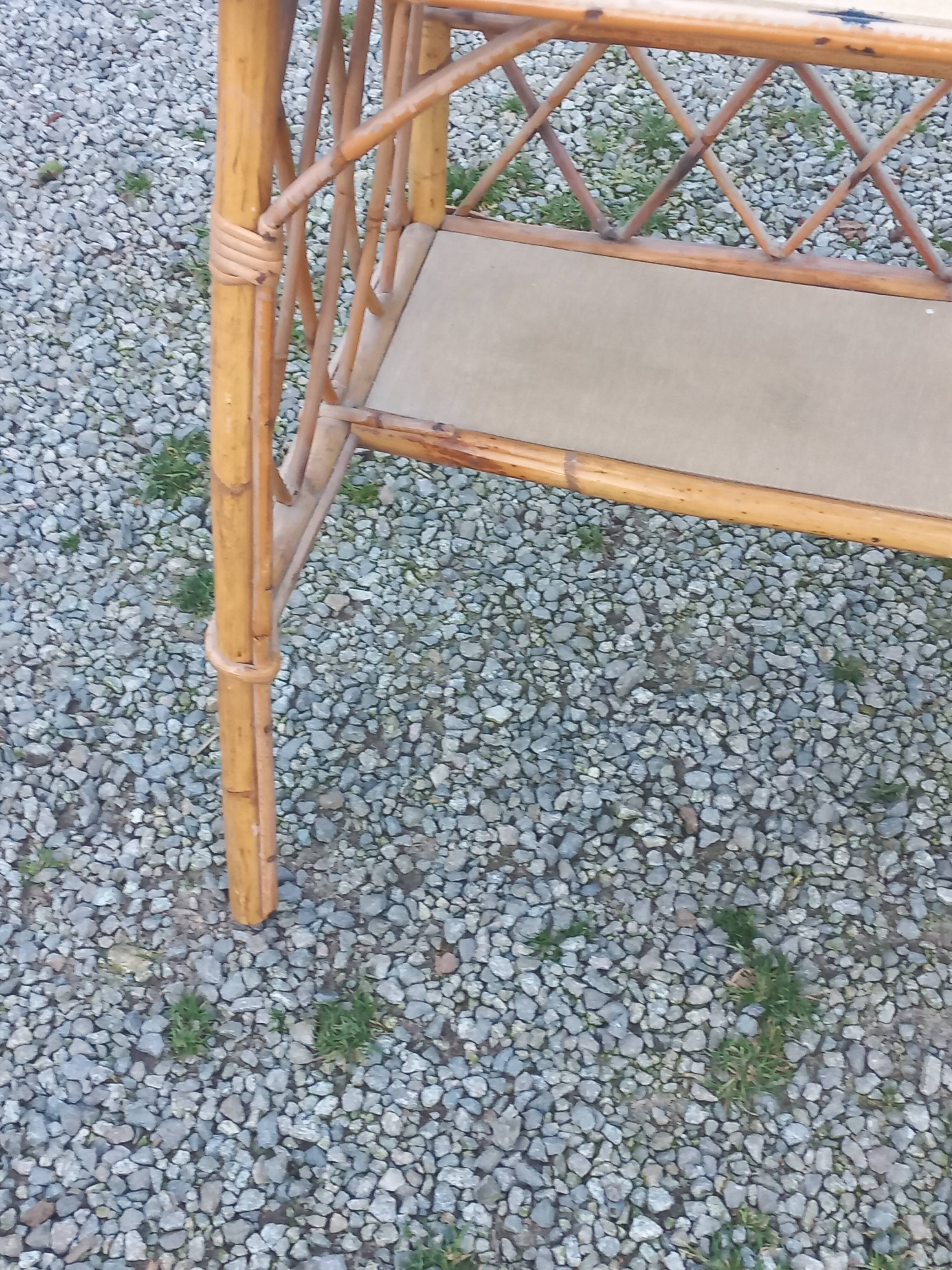 1950s rattan console table