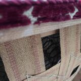 1960s, Danish armchair, cherry-red furniture velour, oak wood.