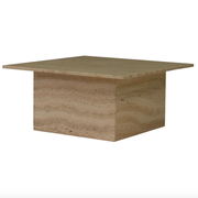 Table basse carrée en travertin, Italie 1970