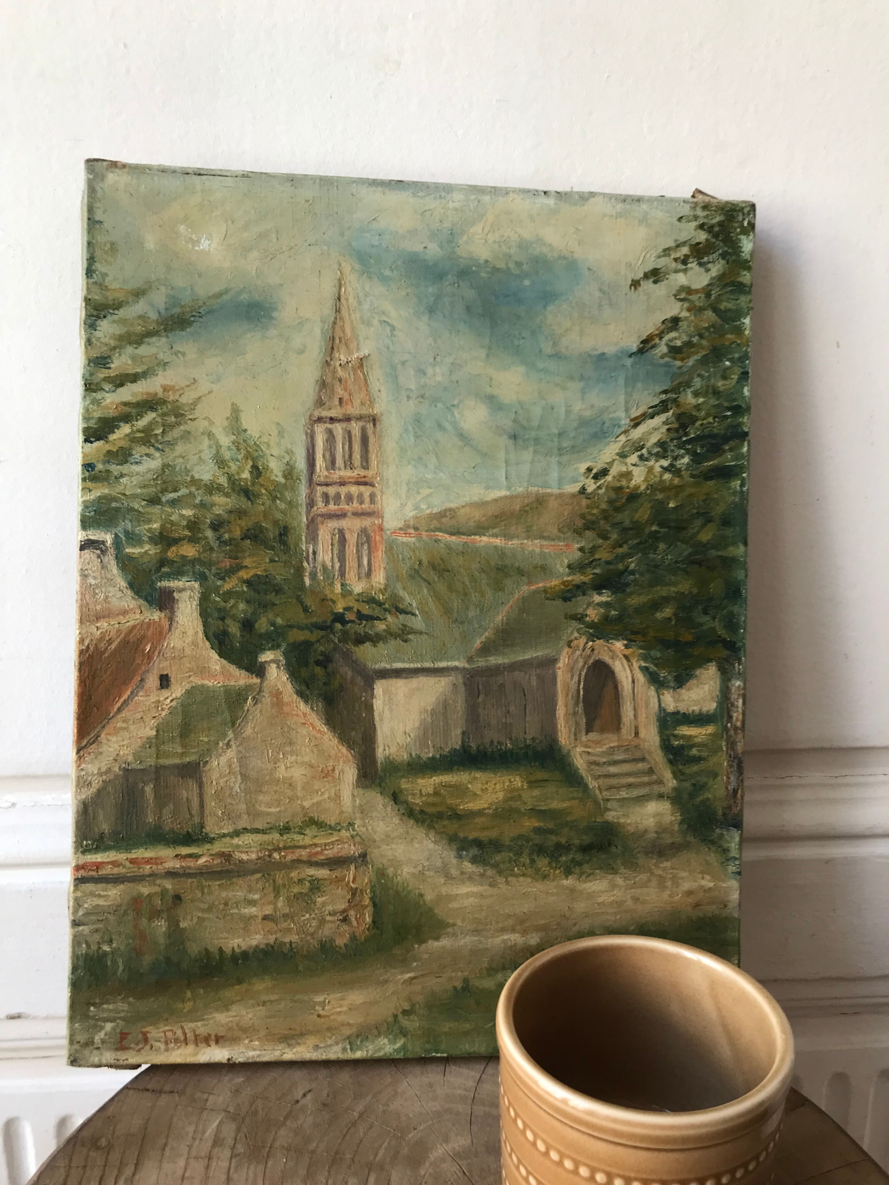 Oil on canvas landscape