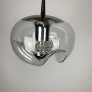 Peill & Putzler Futura suspension in ribbed glass and chrome 1970