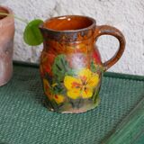 Hand-painted terracotta pitcher/pot