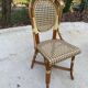 Chaise de bistrot en bois courbé rotin et bambou