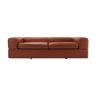 Minimalist cognac leather sofa by Tito Agnoli for Cinova 1960