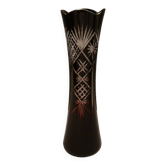 Vase en cristal biseauté bordeaux