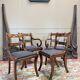 Pair of Armchairs and Pair of Chairs in Mahogany, 20th Century