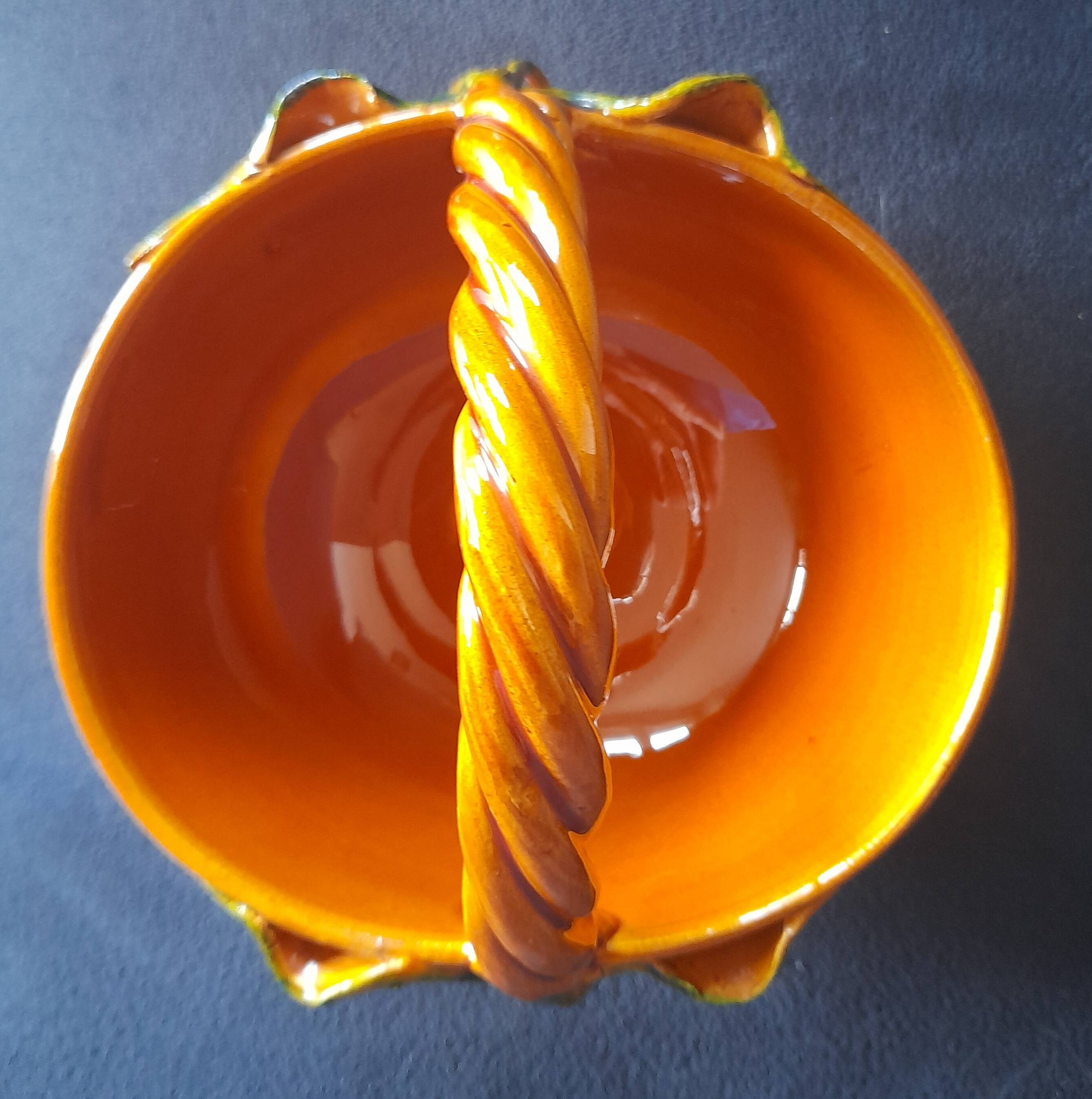 Ceramic basket with cherries