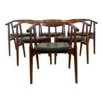 Set of 6 GE-525 chairs by Hans J. Wegner, 1960s