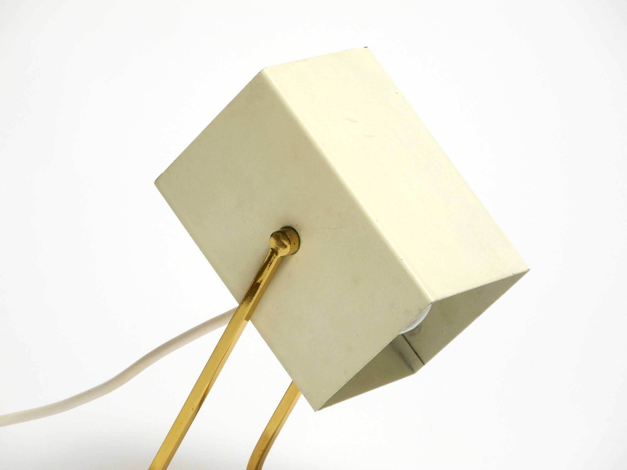 Great Mid Century metal bedside lamp with brass base by Kaiser Leuchten