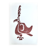 Original Pre-Columbian print, Aztecs Colombia folk 60s