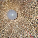 Suspension rattan lampshade