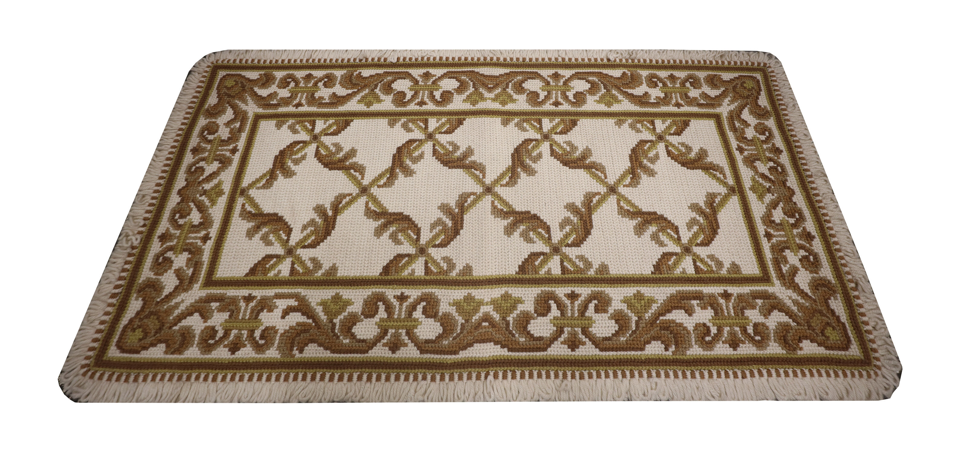 Tapis beige crème point d’aiguille55x110cm