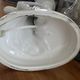 White ceramic lamp and opaline globe woman art deco art nouveau